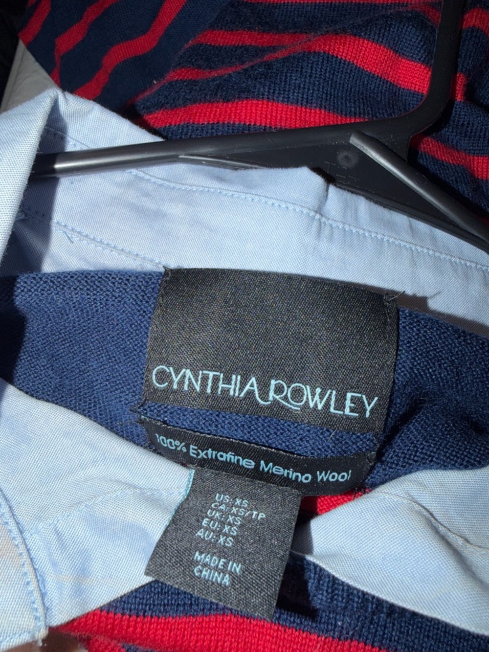 Cynthia Rowley Navy and Red Striped Dress - Picture 3 of 3